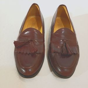 Sz 11 Mens Johnston & Murphy Cellini Shoes Brown Leather Tassel Loafers Preowned